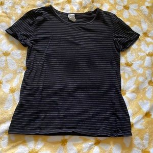 H&M black and white striped cotton t-shirt